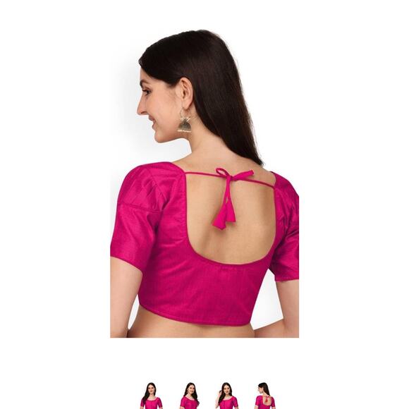 Chandrakala Womens Size 42 Cropped Pink - Eyelet And Hooks - Tie In Back - Picture 2 of 16